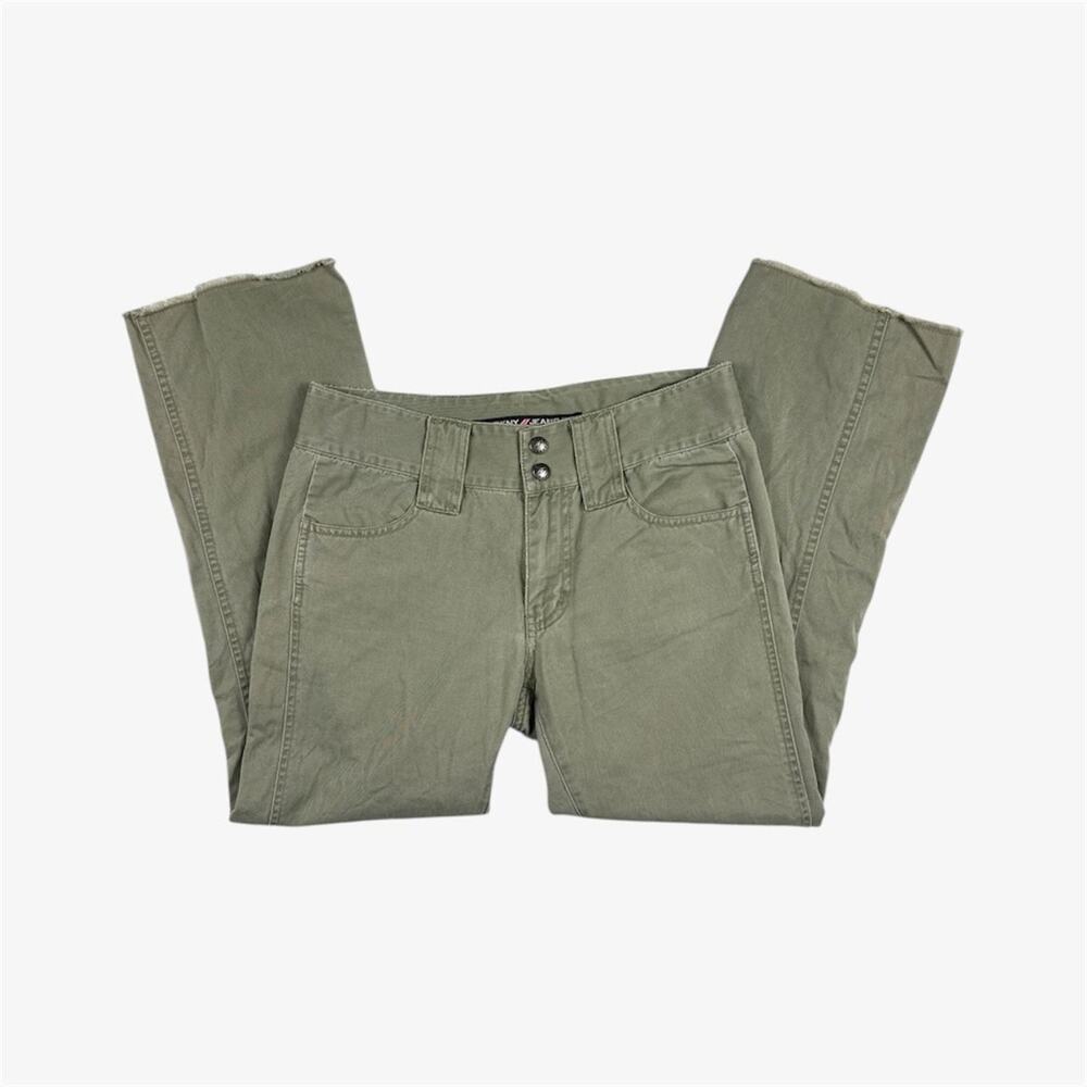 DKNY low rise slight flare khaki slight green petite pants